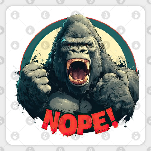 NOPE! Gorilla Magnet by obstinator